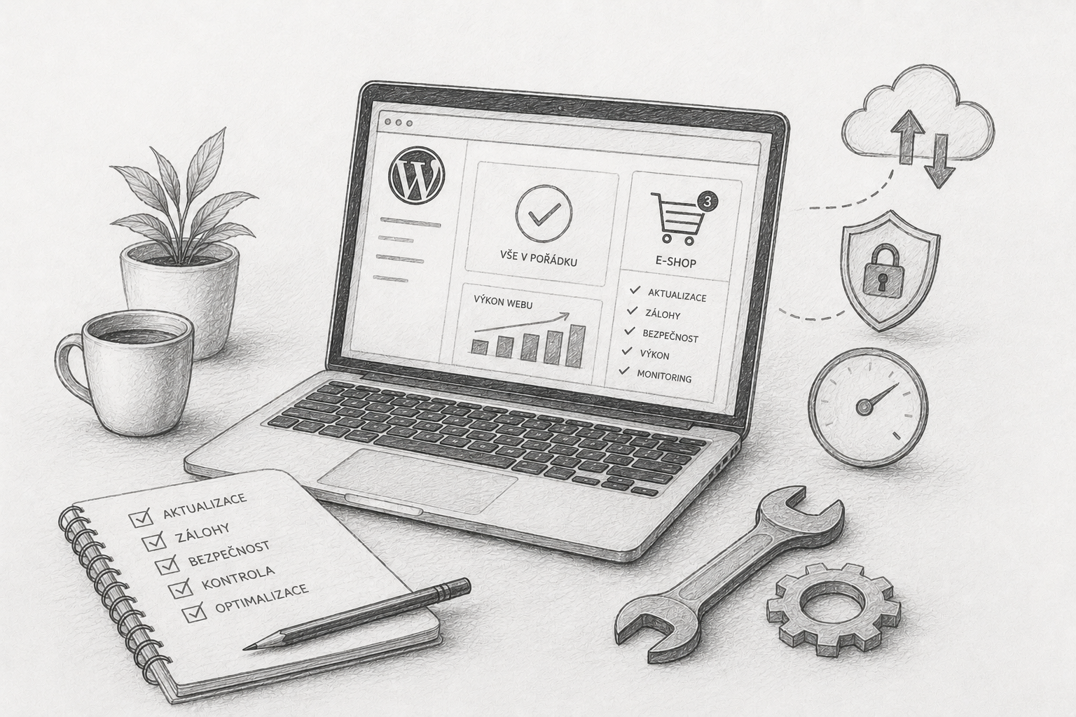 Správa webů a e-shopů - aktualizace, zálohování, zabezpečení a optimalizace WordPress webů.